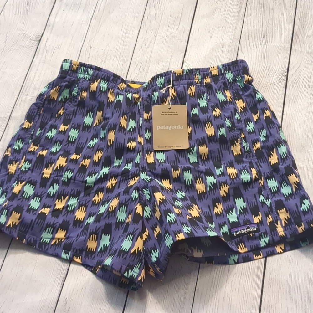 Patagonia intertwined hands perennial blue baggies shorts size XS